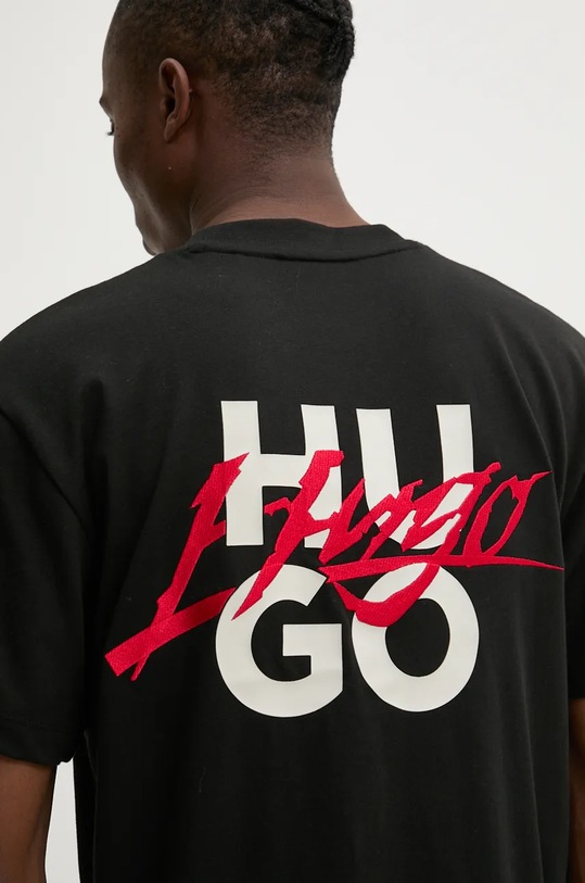 HUGO t-shirt bawełniany czarny 50527926