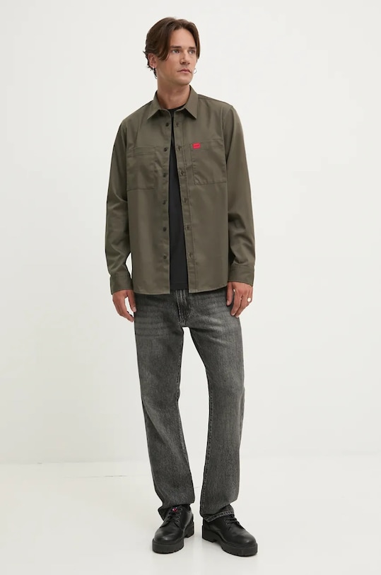 Bavlněné tričko HUGO 50530203 černá AW24