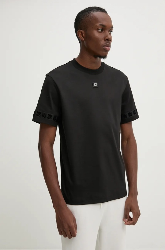 HUGO tricou din bumbac print negru 50521438
