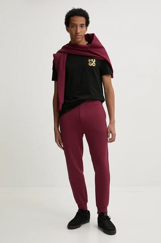 HUGO t-shirt bawełniany 50522134 czarny AW24