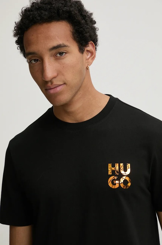 Bavlněné tričko HUGO černá 50522134