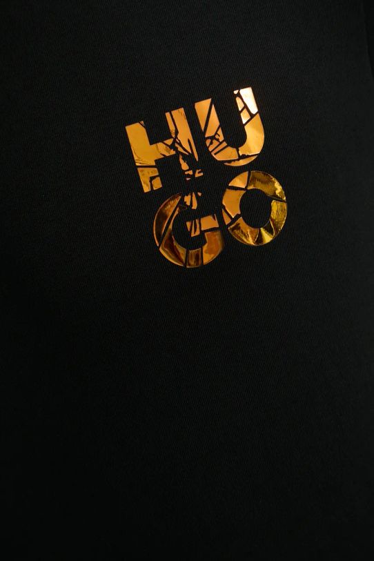 Bavlněné tričko HUGO 50522134 černá