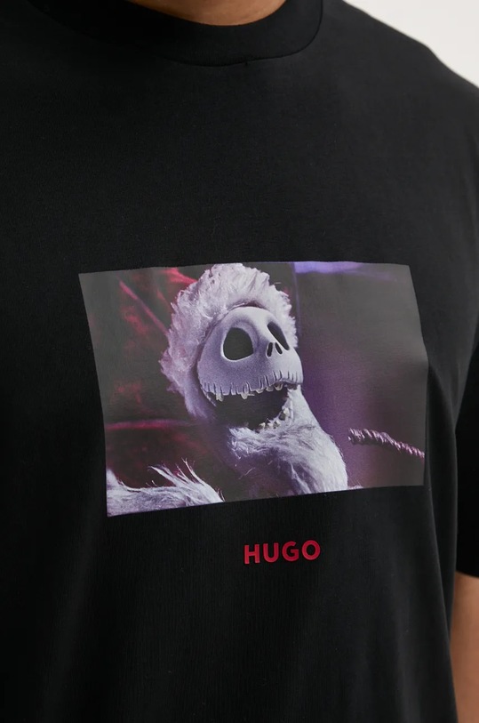 Bavlněné tričko HUGO 50528428 černá