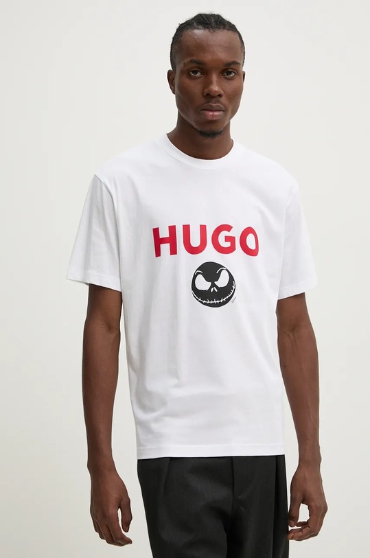 HUGO tricou din bumbac print alb 50537986