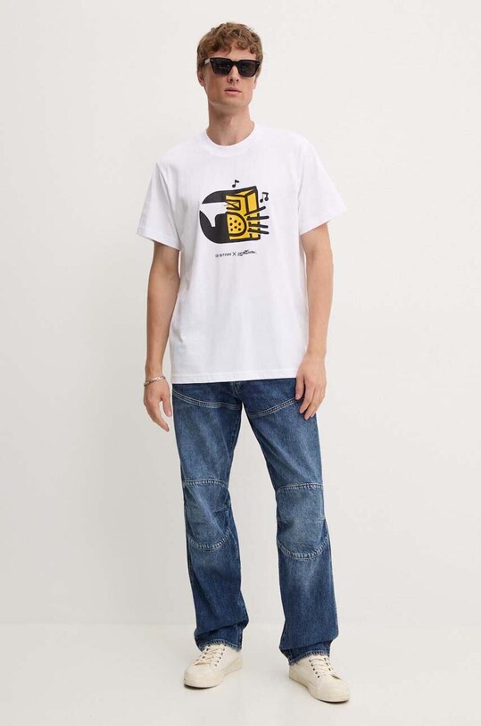 G-Star tricou din bumbac D25702.C336 alb AW24