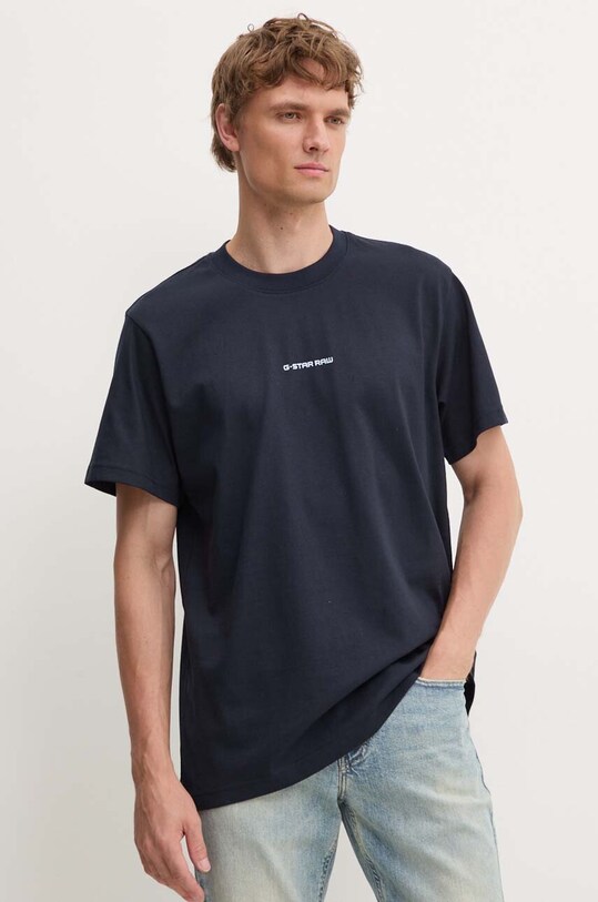 G-Star tricou din bumbac imprimeu bleumarin D25677.C336