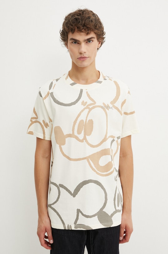 Хлопковая футболка Desigual BEAU-MICKEY x Disney бежевый 24WMTK31