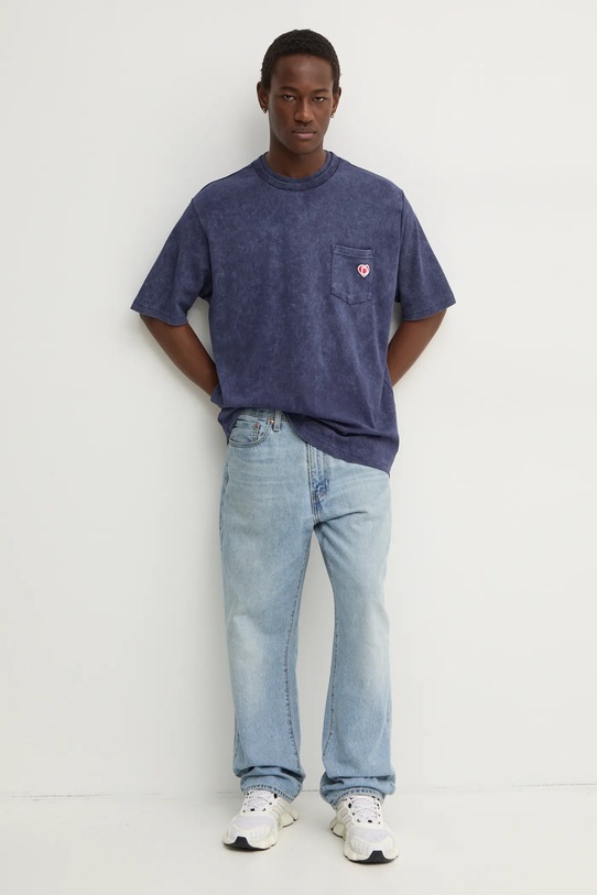 Desigual t-shirt bawełniany ARIZONA 24WMTK39 granatowy AW24