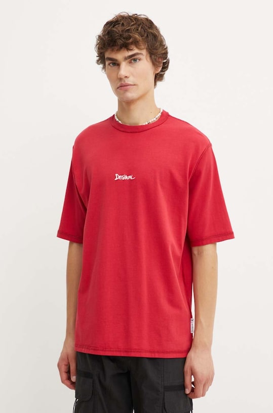 Бавовняна футболка Desigual CALIFORNIA червоний 24WMTK38