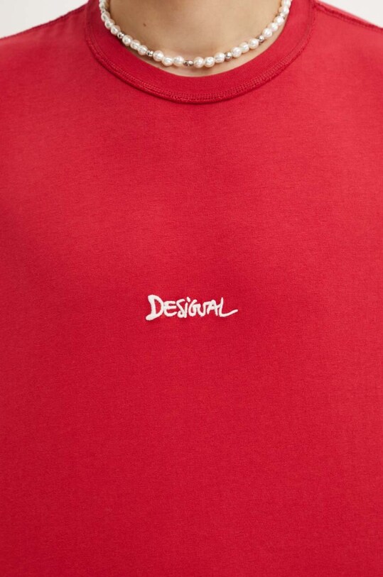 Бавовняна футболка Desigual CALIFORNIA 24WMTK38 червоний