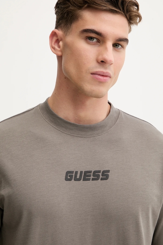 Guess t-shirt bawełniany DALIM beżowy Z4BI00.KCE21