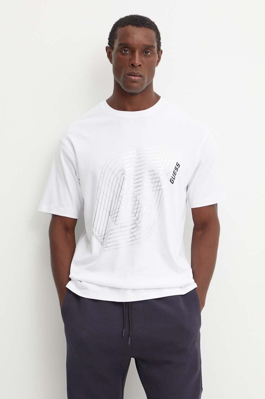 Guess t-shirt bawełniany CAPH nadruk biały Z4BI15.KCE60