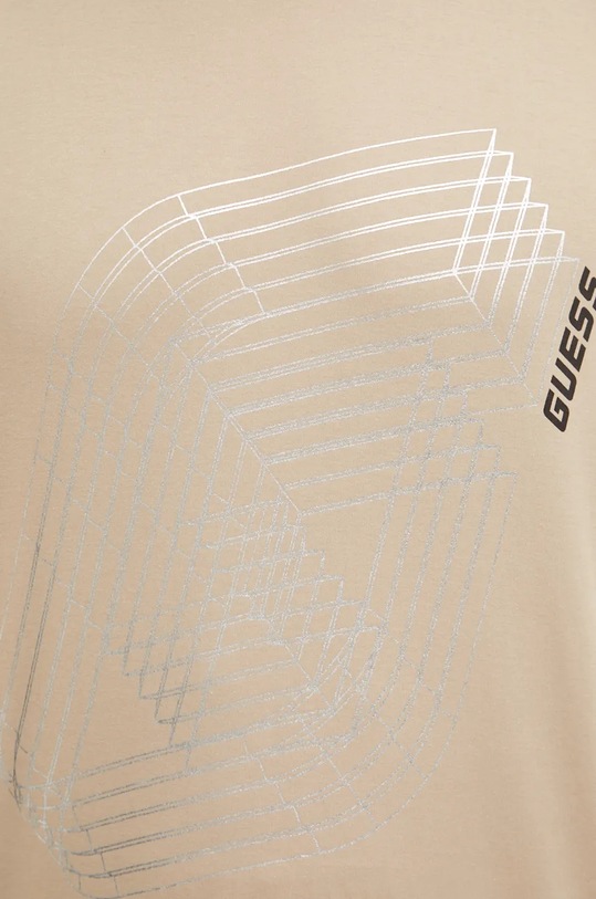 Guess t-shirt bawełniany CAPH beżowy Z4BI15.KCE60