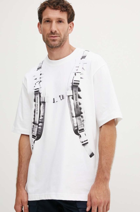 G-Star t-shirt bawełniany nadruk biały D25077.C784