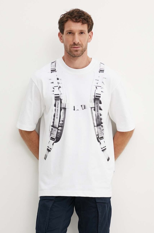 G-Star t-shirt bawełniany biały D25077.C784