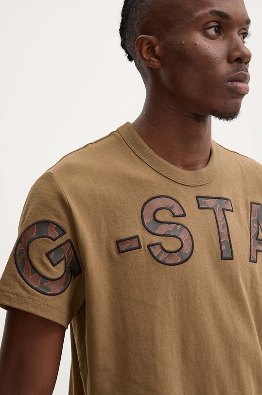 G-Star t-shirt bawełniany brązowy D25533.C336