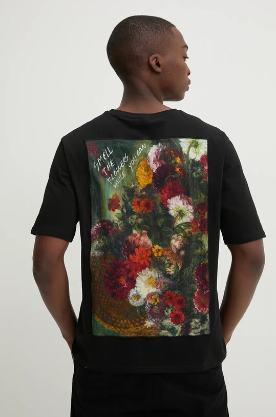Desigual t-shirt bawełniany ALABAMA nadruk czarny 24WMTK43