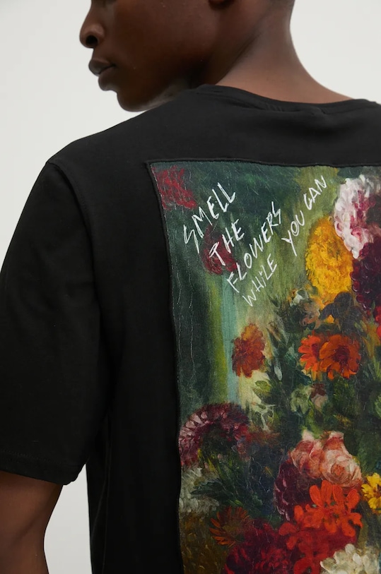 Desigual tricou din bumbac ALABAMA 24WMTK43 negru