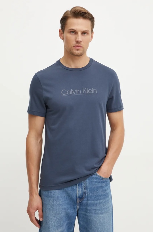 Бавовняна футболка Calvin Klein regular темно-синій K10K113587