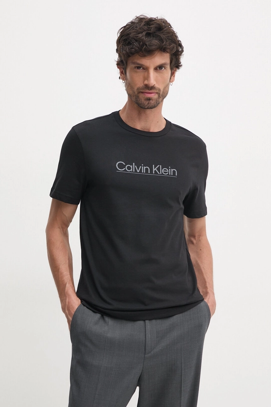 Хлопковая футболка Calvin Klein K10K113587 чёрный AW24