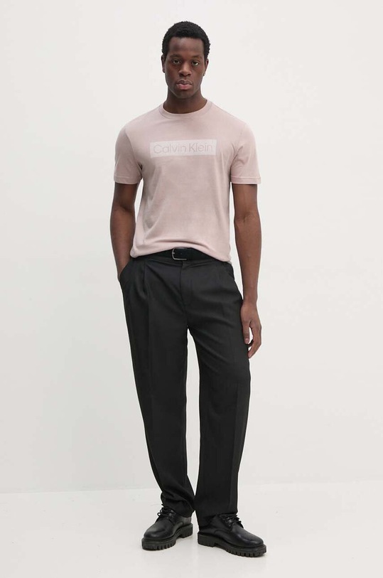 Bavlněné tričko Calvin Klein K10K113590 růžová AW24