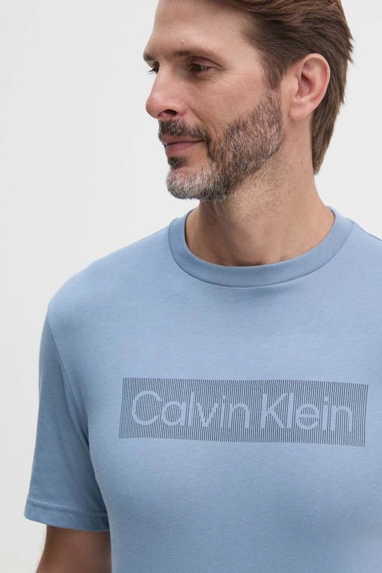 Calvin Klein t-shirt bawełniany niebieski K10K113590