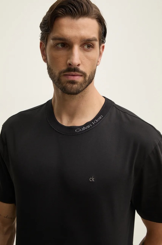 Calvin Klein tricou din bumbac uni negru K10K114091