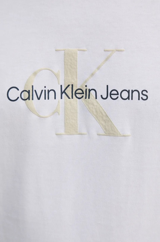 Bavlněné tričko Calvin Klein Jeans bílá J30J326863