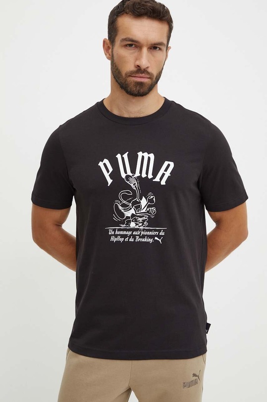 Puma tricou din bumbac print negru 628003