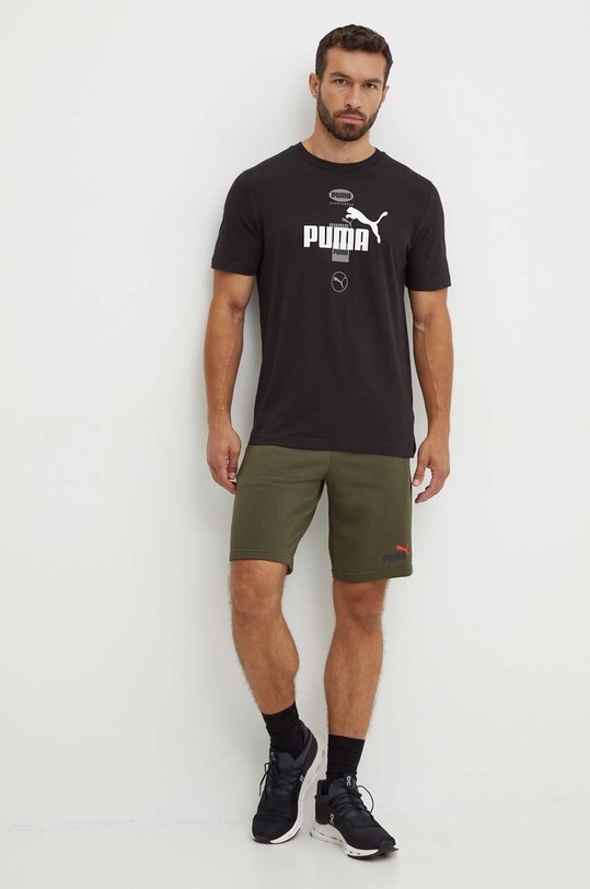 Puma tricou din bumbac 681738 negru AW24