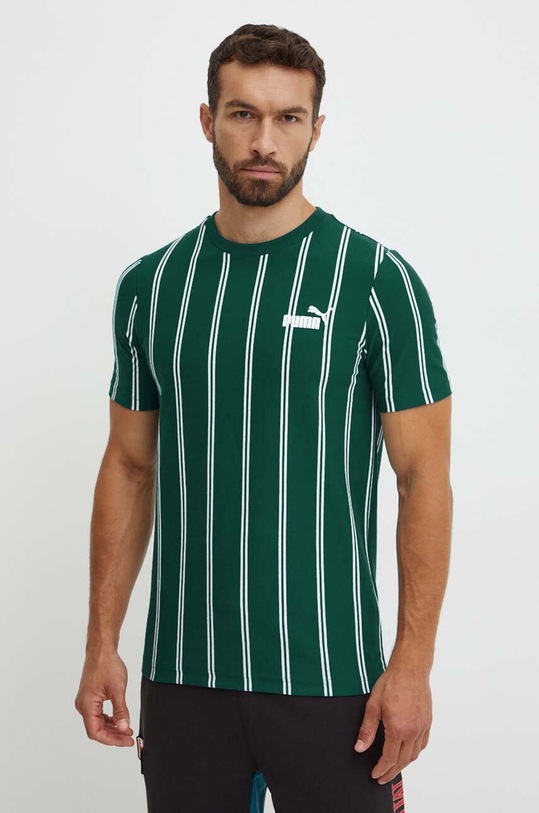 Puma tricou din bumbac cu modele verde 681862