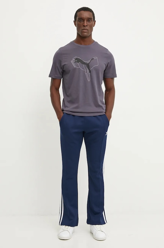 Βαμβακερό μπλουζάκι Puma 682858. γκρί AW24