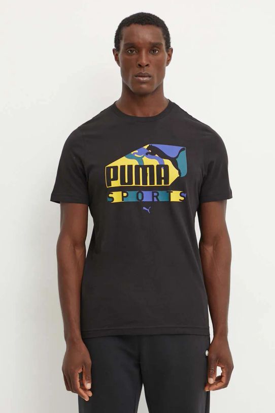 Puma t-shirt nadruk czarny 683207