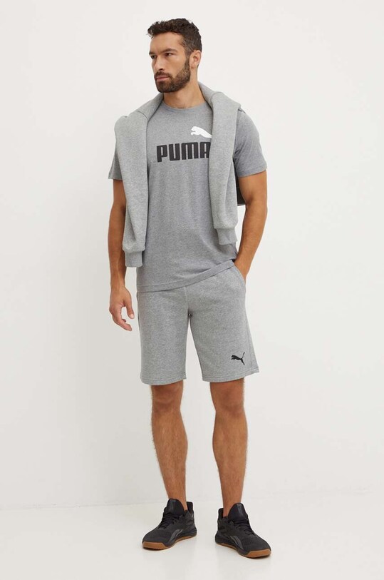 Bavlněné tričko Puma 847382 šedá AW24