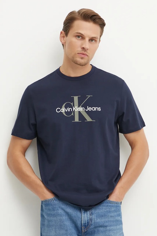 Calvin Klein Jeans tricou din bumbac 00040EM286 bleumarin AW24