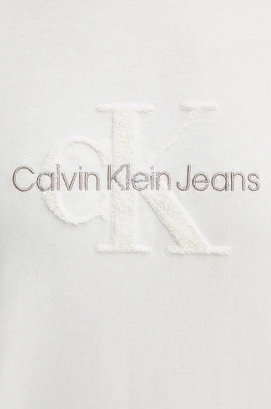 Βαμβακερό μπλουζάκι Calvin Klein Jeans J30J326158 μπεζ
