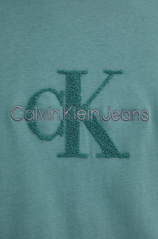 Бавовняна футболка Calvin Klein Jeans J30J326158 бірюзовий