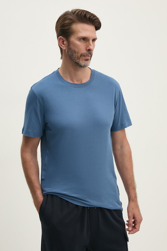 Bavlněné tričko Calvin Klein Jeans kulatý modrá J30J326159