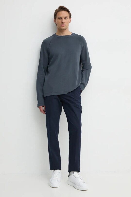 Бавовняний лонгслів Calvin Klein Jeans J30J326450 сірий AW24