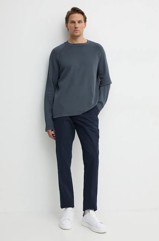 Хлопковый лонгслив Calvin Klein Jeans J30J326450 серый AW24