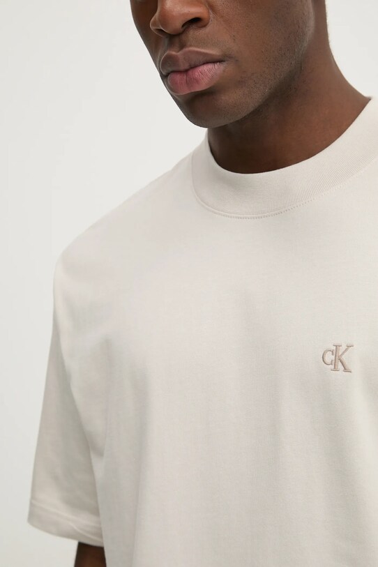 Бавовняна футболка Calvin Klein Jeans J30J326458 бежевий