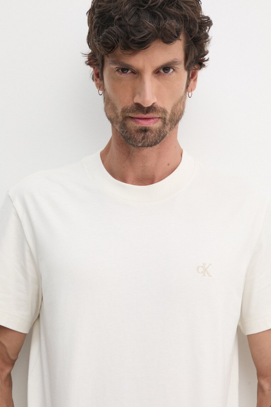 Calvin Klein Jeans tricou din bumbac bej J30J326683