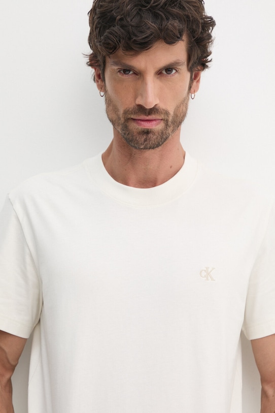 Calvin Klein Jeans tricou din bumbac bej J30J326683