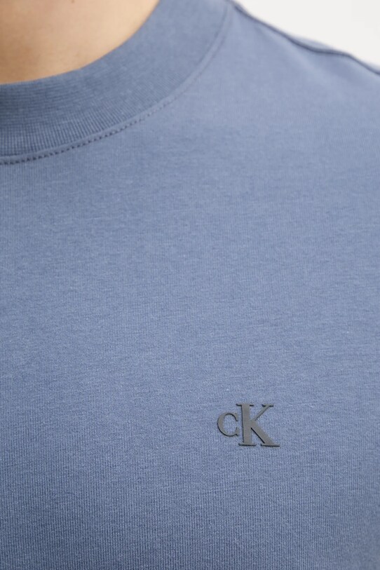 Bavlnené tričko Calvin Klein Jeans J30J326683 modrá