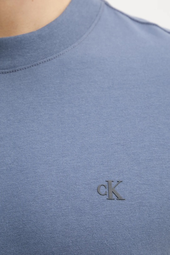Bavlněné tričko Calvin Klein Jeans J30J326683 modrá