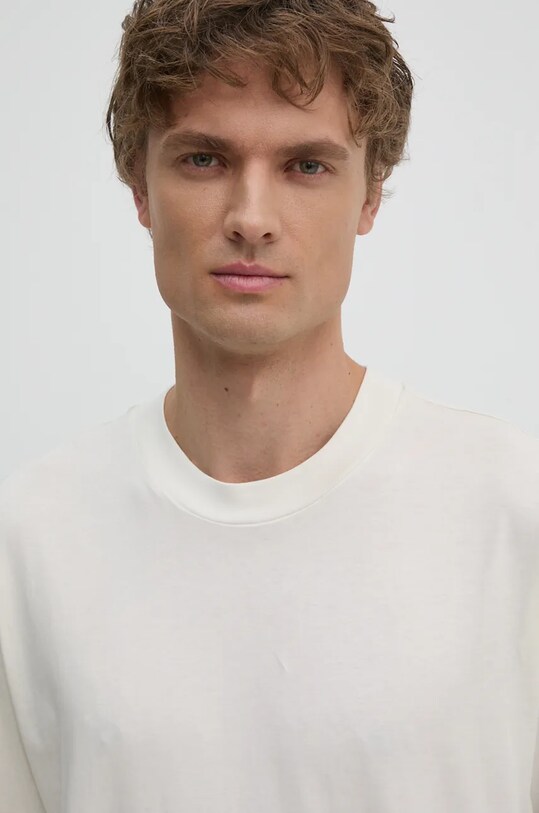 Памучна тениска Calvin Klein Jeans J30J326857 бежов SS25
