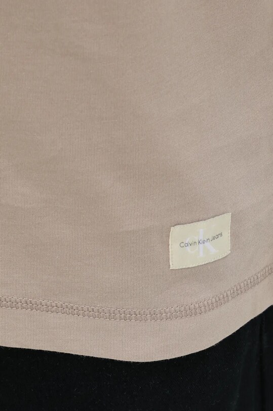 Хлопковая футболка Calvin Klein Jeans J30J326857 бежевый