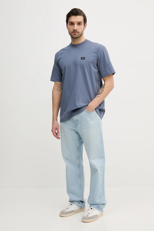 Calvin Klein Jeans t-shirt bawełniany J30J326857 niebieski SS25