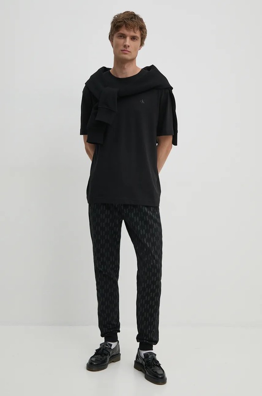 Bavlněné tričko Calvin Klein Jeans J30J326860 černá AW24