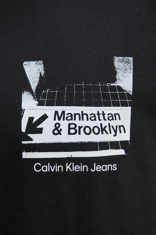 Памучна тениска Calvin Klein Jeans J30J326864 черен